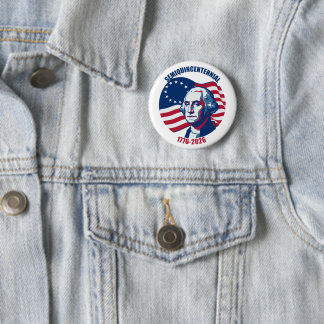 Tweehonderdvijftigjarig jubileum George Washington Ronde Button 5,7 Cm