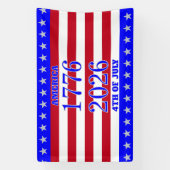 Tweehonderdvijftigste Sterren & Strepen 1776 2026 Spandoek (Verticaal)