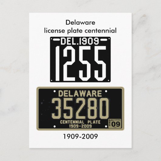 Tweejaarlijkse bord licentie Delaware Briefkaart (Voorkant)