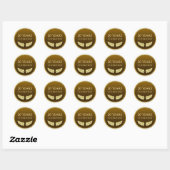 Tweejarig Jubileum Goud Ronde Sticker (Vel)