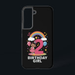 Tweejarige verjaardagsmeisje Cute 2de verjaardag Samsung Galaxy Hoesje<br><div class="desc">Tweejarige verjaardagsmeisje Cute 2de verjaardagshoek</div>