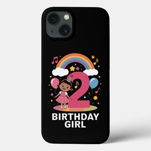 Tweejarige verjaardagsmeisje Cute 2e verjaardag Case-Mate iPhone Case (Achterkant)