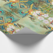 tweekleppige vogels en bijen cadeaupapier (Hoek)