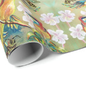 tweekleppige vogels en bijen cadeaupapier (Rol Hoek)