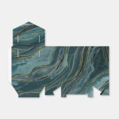 Tweekleurig blauw gouden abstracte waterverf bruil bedankdoosjes (Uitgevouwen)