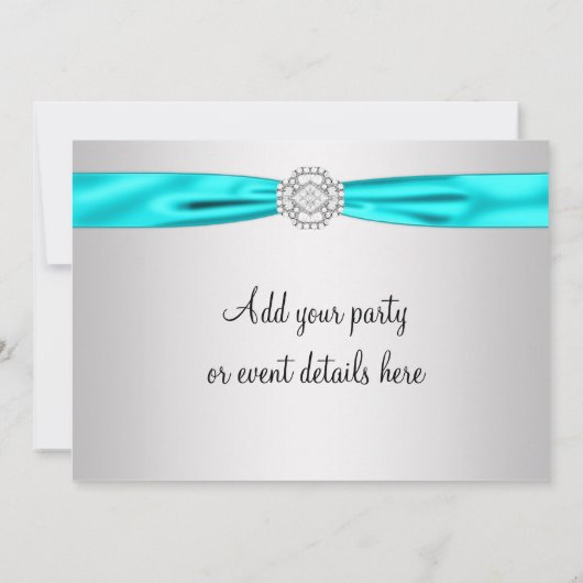 Tweekleurig blauwe uitnodiging voor alle gelegenhe (Achterkant)