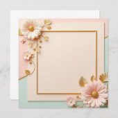 Tweekleurig bloemmotief kaart (Voorkant / Achterkant)