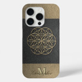 Tweekleurig Bruin leer, met geperst patroon Case-Mate iPhone Case (Achterkant)