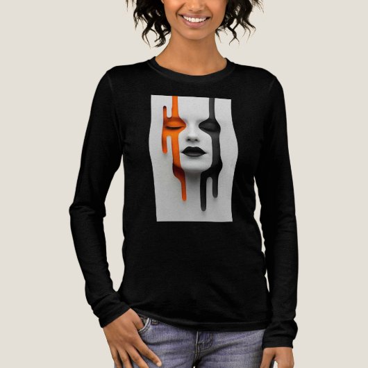 Tweekleurig gezicht Tri-Blend shirt (Voorkant)