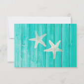 Tweekleurig hout & Zeester Strand Elegant Tafelnum Kaart (Achterkant)