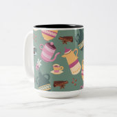 Tweekleurig koffiekop ontwerp tweekleurige koffiemok (Voorkant links)