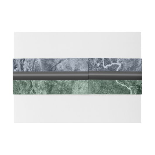 Tweekleurig marmeren monogram - Kies je kleuren Uitnodigingen Wikkel (Achterkant Voorbeeld)