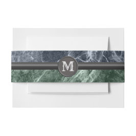 Tweekleurig marmeren monogram - Kies je kleuren Uitnodigingen Wikkel