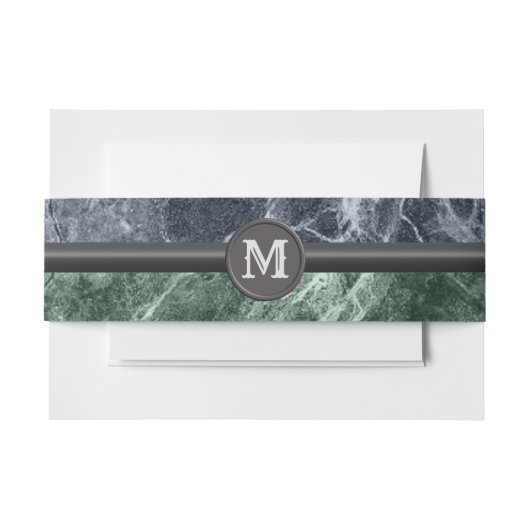 Tweekleurig marmeren monogram - Kies je kleuren Uitnodigingen Wikkel (Voorkant Voorbeeld)