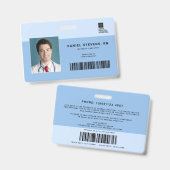 Tweekleurig medisch personeels-ID + streepjescode  Badge (Voor- en achterkant)