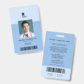 Tweekleurig medisch personeels-ID + verticale barc Badge (Voor- en achterkant)