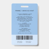 Tweekleurig medisch personeels-ID + verticale barc Badge (Achterkant)