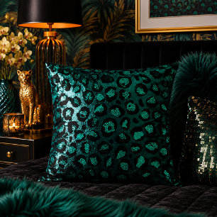 Tweekleurig Metallic Luipaardprint Dierenpatroon Kussen