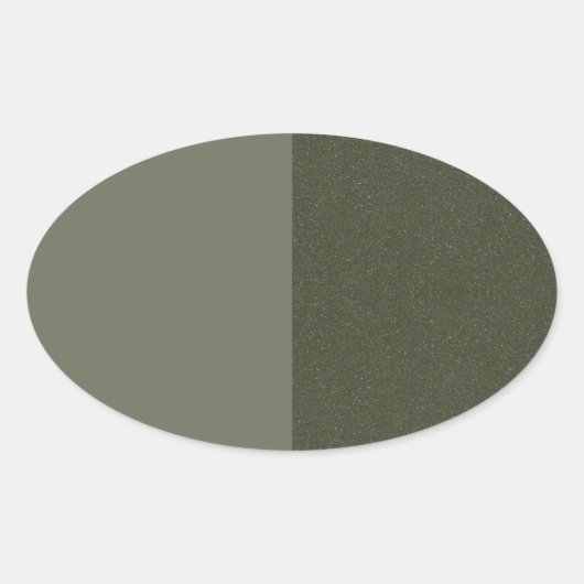 Tweekleurig mosgroene ovale sticker – Aanpasbaar (Voorkant)
