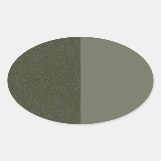 Tweekleurig mosgroene ovale sticker – Aanpasbaar (Voorkant)