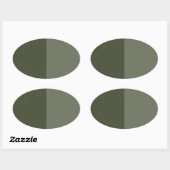 Tweekleurig mosgroene ovale sticker – Aanpasbaar (Vel)