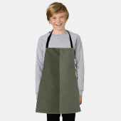 Tweekleurig Moss Groen Kinder Schort – (Gedragen)