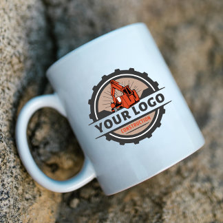 Tweekleurig op maat gemaakt zakelijk logo merklogo koffiemok