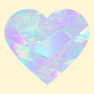 Tweekleurig & Paarse Iriserende Ontwerp Hart Sticker