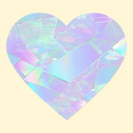 Tweekleurig & Paarse Iriserende Ontwerp Hart Sticker