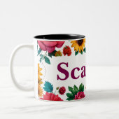Tweekleurige aanpasbare bloemenkoffie mok (Links)