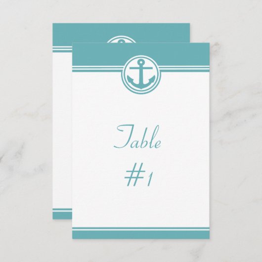Tweekleurige ankerontvangsttafelkaart kaart (Voorkant / Achterkant)