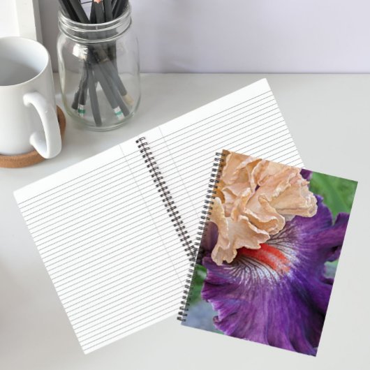 Tweekleurige baardiris bloem bloemstuk notitieboek