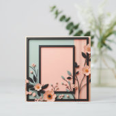 Tweekleurige dimensionale bloem kaart (Staand voorkant)