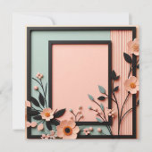 Tweekleurige dimensionale bloem kaart (Voorkant)