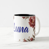  tweekleurige florale mok (Voorkant rechts)