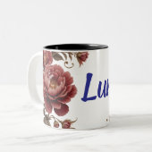  tweekleurige florale mok (Voorkant links)