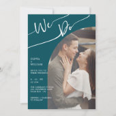 Tweekleurige foto handgeschreven trouwkaart kaart (Voorkant)