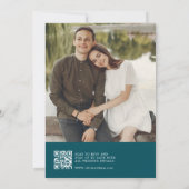 Tweekleurige foto handgeschreven trouwkaart kaart (Achterkant)