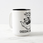 Tweekleurige Grappige Panda Grappige Koffiemok (Voorkant links)