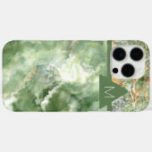 Tweekleurige groene marmeren Monogram Cell Case-Mate iPhone Case (Achterkant (horizontaal))
