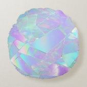 Tweekleurige iriserende ontwerp in turkoois en paa rond kussen (Voorkant)