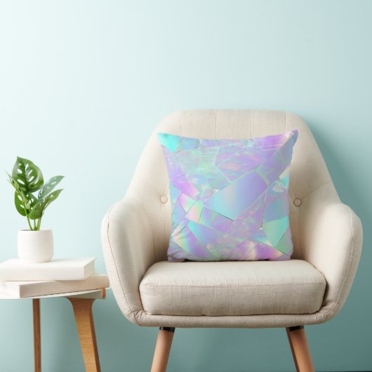 Tweekleurige iriserende ontwerp in turquoise en pa kussen (Stoel)