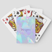Tweekleurige iriserende ontwerp met naam in script pokerkaarten (Achterkant)