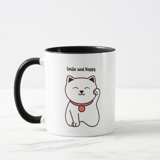 Tweekleurige kat koffiekop mok (Links)