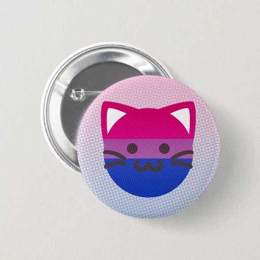 tweekleurige kattenknop ronde button 5,7 cm (Voorkant /achterkant)