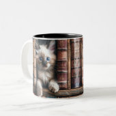 Tweekleurige Keramische Mok | Birmaanse Kitten (Voorkant links)