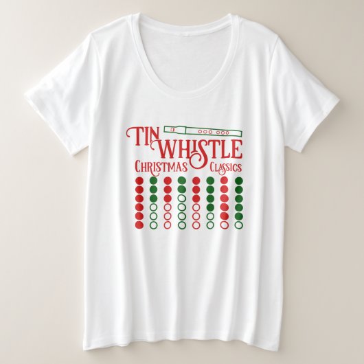  tweekleurige kerstklassiekers grote maat t-shirt (Design voorkant)