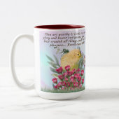 Tweekleurige koffie mok - bijbelvers en natuur sce (Links)