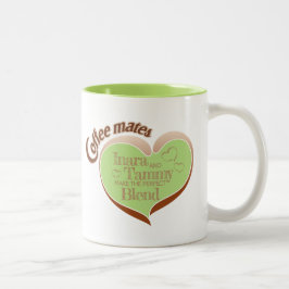 Tweekleurige koffiebeker voor koffiemaatjes koffiemok