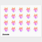 Tweekleurige Lone wolf kunst Ronde Sticker (Vel)